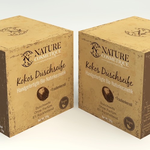 Soap packaging with the title 'New design for existing soap packaging.'