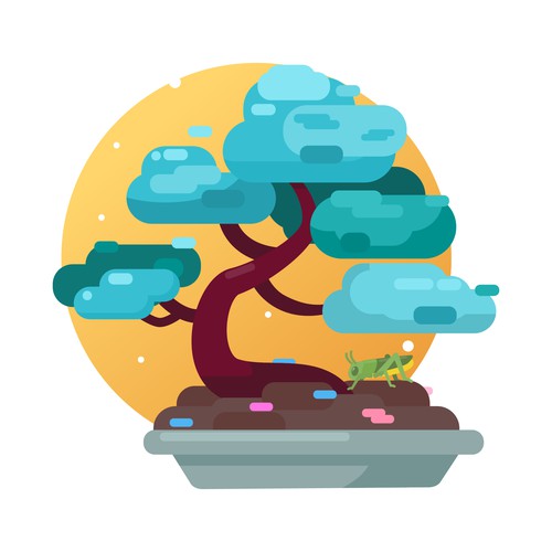 Environment artwork with the title 'Bonsai Illustration'
