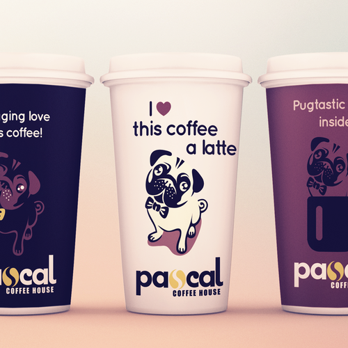 Takeaway design with the title 'Bold, funny takeaway coffee'