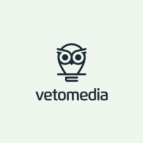 Owl logo with the title 'Vetomedia Logo'