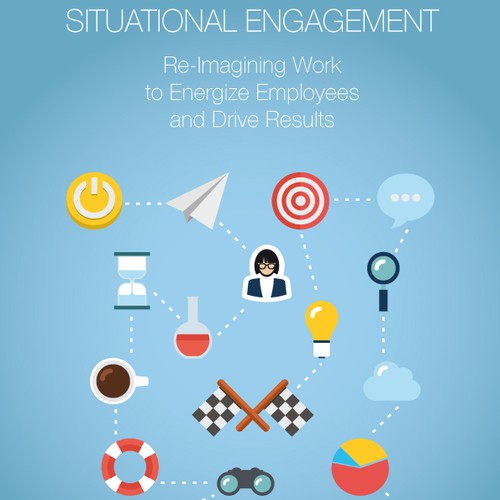 Marketing book cover with the title 'Minimalist, flat-design book cover'