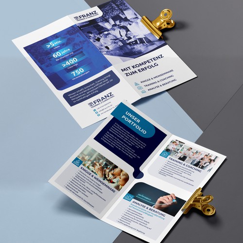 Business flyer design with the title 'Clean & Modern DL bi-fold brochure design'