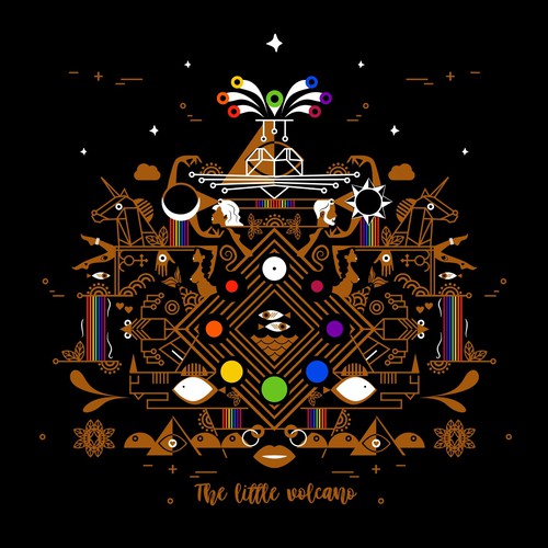 Love artwork with the title 'The fantasy of the volcano'