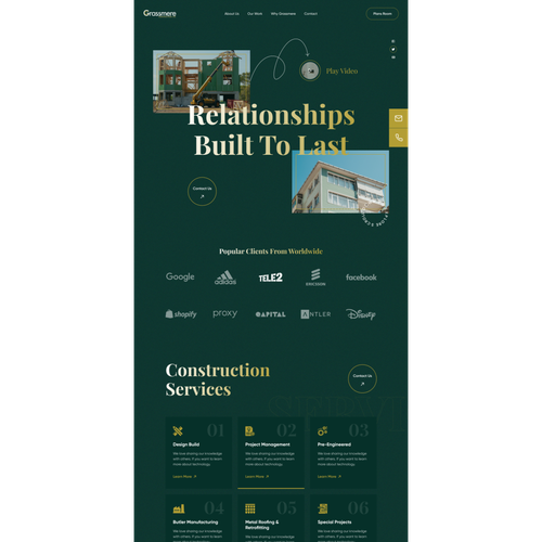 Construction website with the title 'Construction Company'