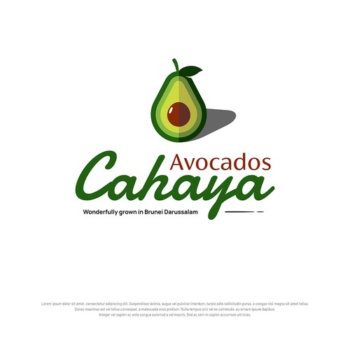 Avocado logo with the title 'Stunning AVOCADO Logo for new orchard in the tropics'