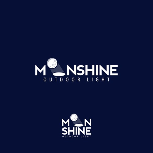Camping logo with the title 'Logo Concept for Moonshine Light'