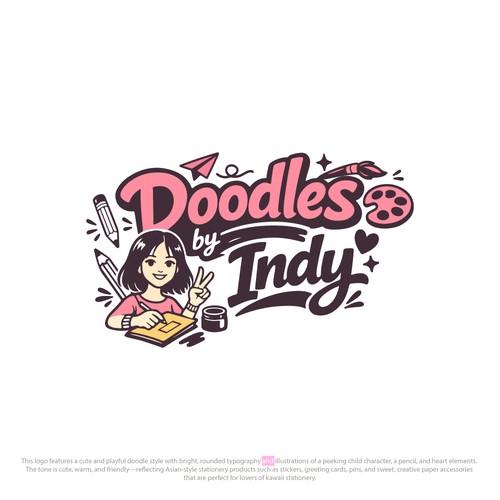 Doodle design with the title 'Doodles by Indy Logo Brand'