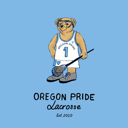 Cute t-shirt with the title 'Teddy Oregon Pride Lacrosse'