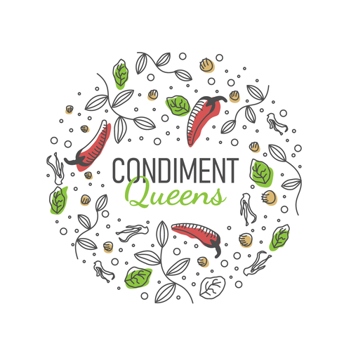 Spice logo with the title 'Condiment Queens Logo'