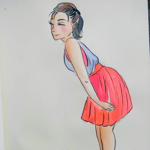 Ink artwork with the title 'Character '