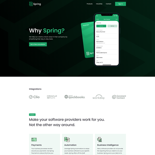 Credit card design with the title 'Wix Website Design for SAAS Company'