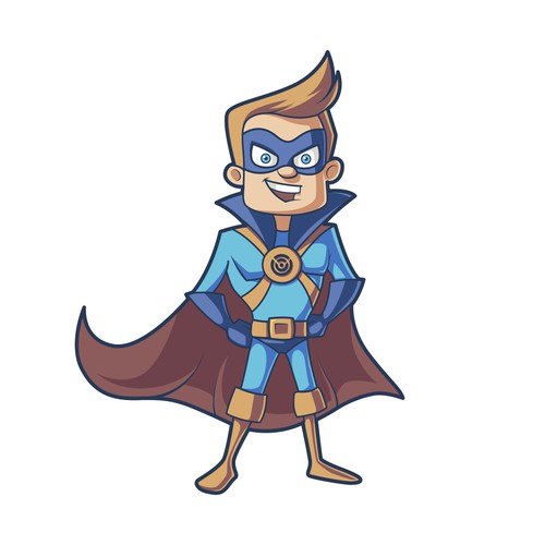 Superhero design with the title 'Superhero Kid Character'
