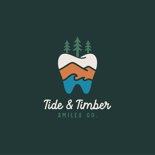 Pediatric design with the title 'Tide & Timber Smiles Co. © 2025'