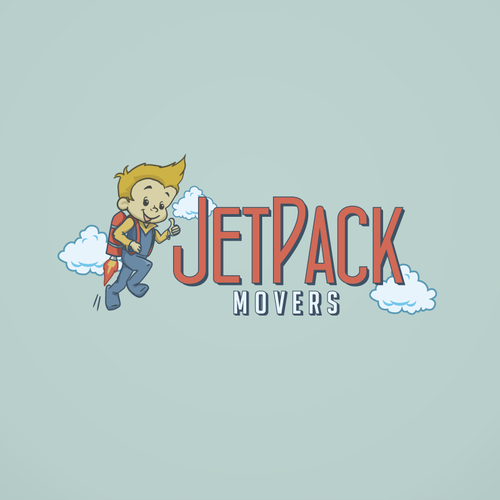 Retro artwork with the title 'Create a logo for moving service JetPack Movers'
