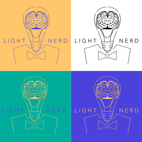 Nerd logo with the title 'Simple, Clean, Fun logo'