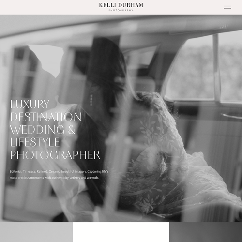 Wedding photography design with the title 'Kelli Durham Photography'