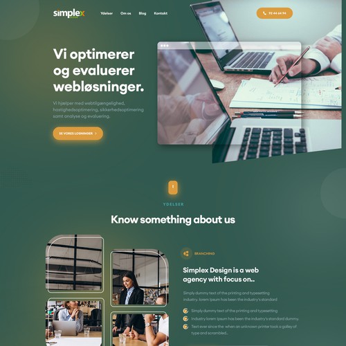 Product design website with the title 'Simplex Design'