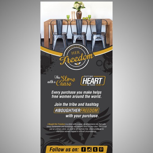 Furniture design with the title 'Roll-up banner for a store '