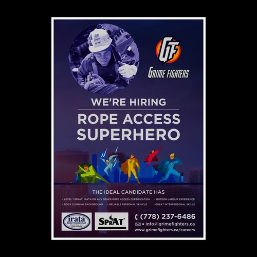 Hiring design with the title 'Rope Access Poster Design'