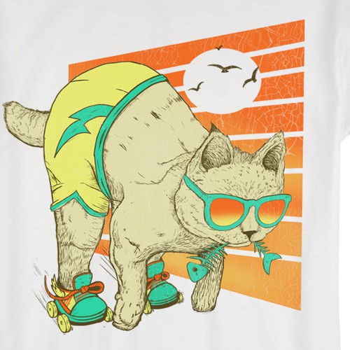 Cat t-shirt with the title 'cat tshirt illustration '