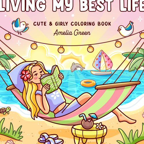 Cute book cover with the title 'Coloring Book Cover'