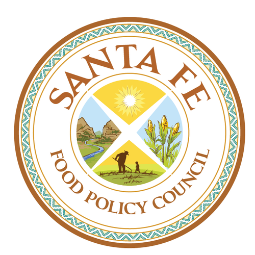 Farm design with the title 'Santa Fe Food Policy Council CRAVES a new LOGO!!!'