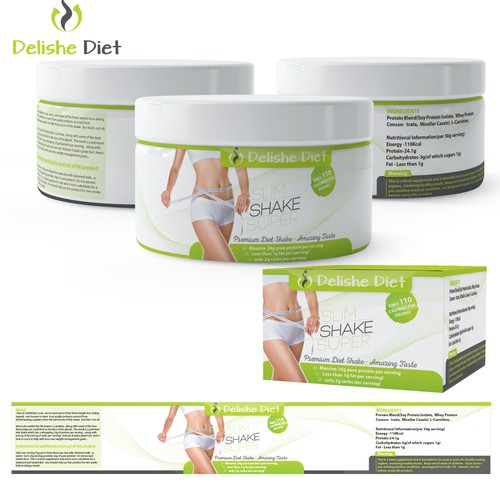 Skincare label with the title 'delishe diet '