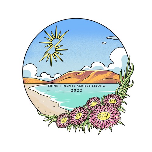 Floral t-shirt with the title 'Vibrant West Australian land & sea scape'