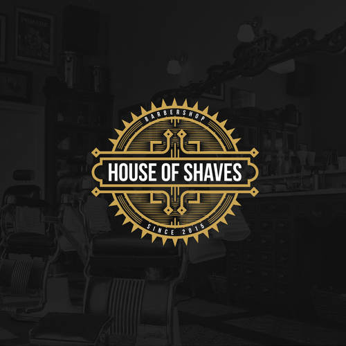 Golden design with the title 'House of Shaves'