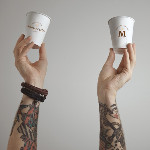 Coffee shop brand with the title 'Mansar Coffee || Logo Design'