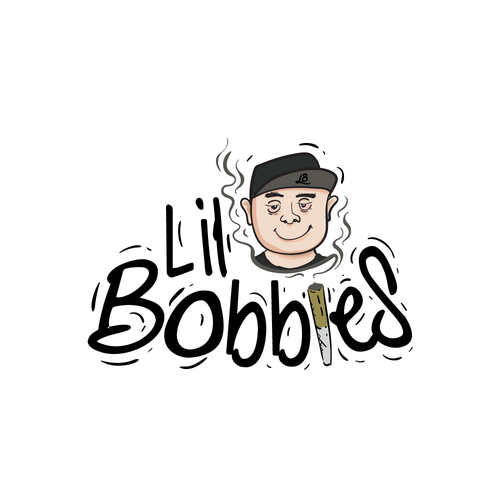 Smoker logo with the title 'Logo for small mini Pre-Roll joint for weed, marijuana, smokers'