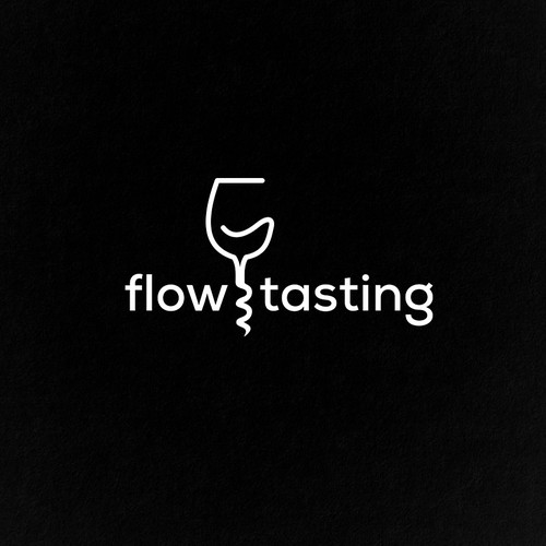 Wine design with the title 'flow tasting - logo for wine tasting events'