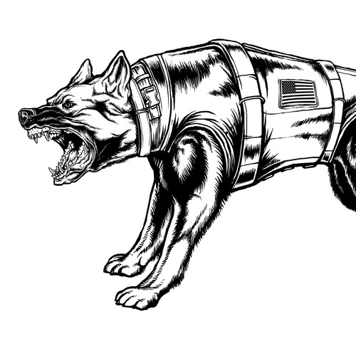 Dog t-shirt with the title 'Military dog twist on the old Thundercats logo for an awesome t-shirt!'