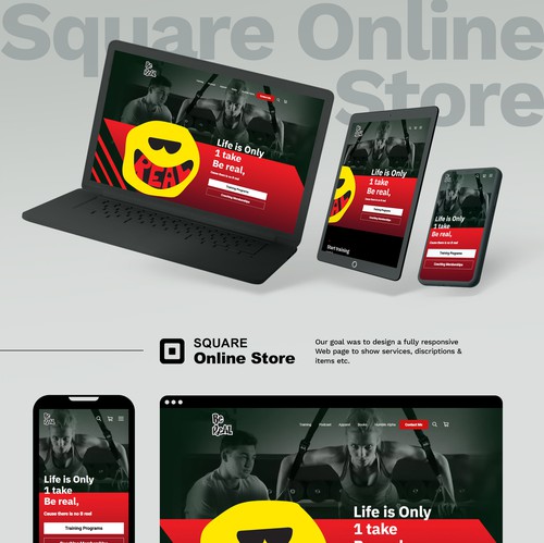 Personal trainer design with the title 'High converting Square Online Site for a Personal trainer.'