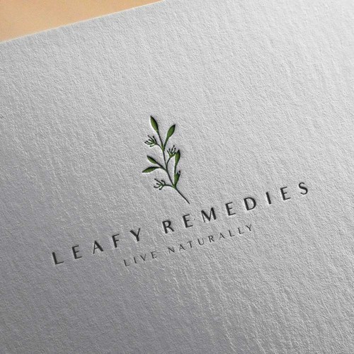 Blue and gray logo with the title 'Leafy Remedies '