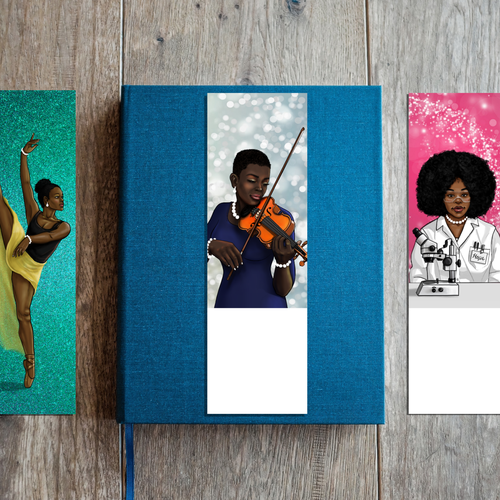 Beauty illustration with the title 'Violinist Bookmark'