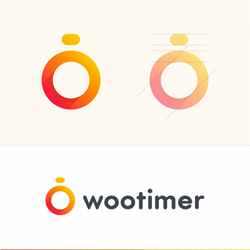 Stopwatch logo with the title 'Wootimer icon design'