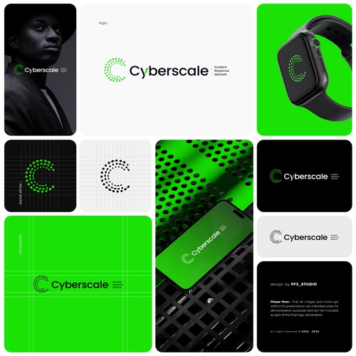 Cyber security logo with the title 'Cyberscale logo'