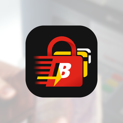 Lock design with the title 'Bank Mobile App Icon for "Debit Card Control" Product'