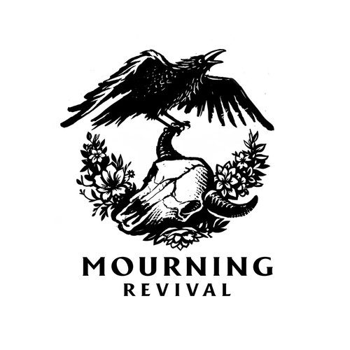 Raven logo with the title 'Raven and skull Logo'