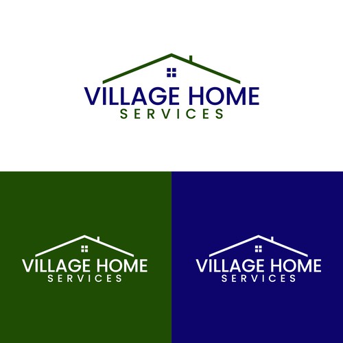 Cleaning company logo with the title 'Village home services'