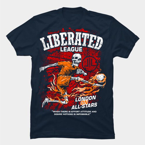 Football t-shirt with the title 'LIBERATED LEAGUE'