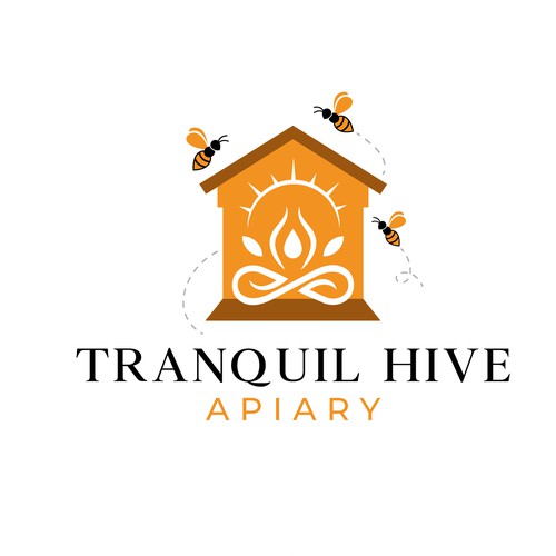 Hive design with the title 'Tranquil Hive Apiary Logo'
