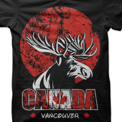 Moose design with the title 'Design the first t-shirt for a Canadian themed clothing company and become our new designer'