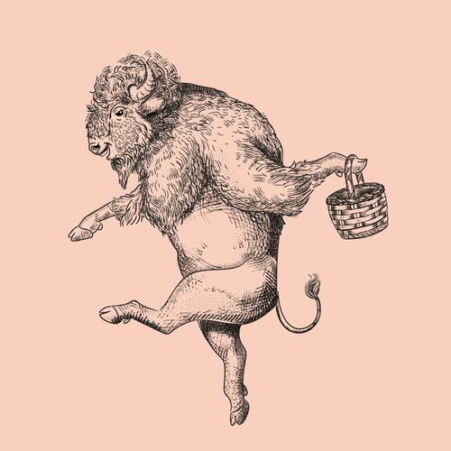 Happy illustration with the title 'vintage ilustration'