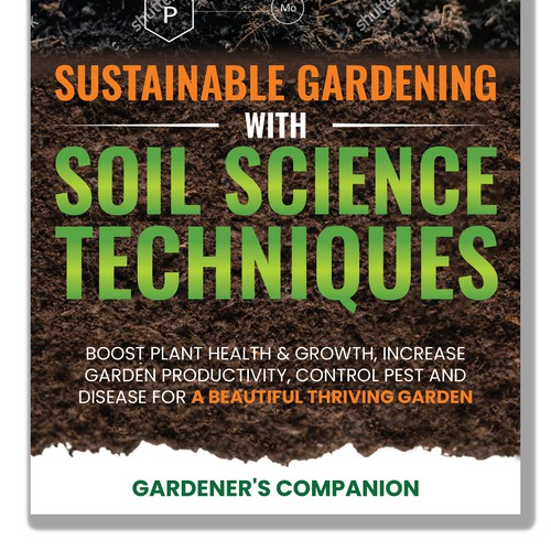Science book cover with the title 'sustainable gardening with soil science techniques'