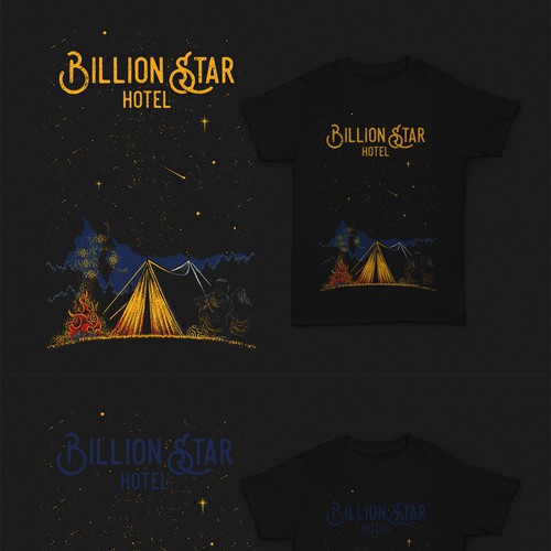 Hipster t-shirt with the title 'Billion Star Hotel'