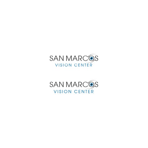 Eye care logo with the title 'San Marcos Vision Center'