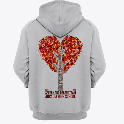 Speech design with the title 'Sweat shirt back design'