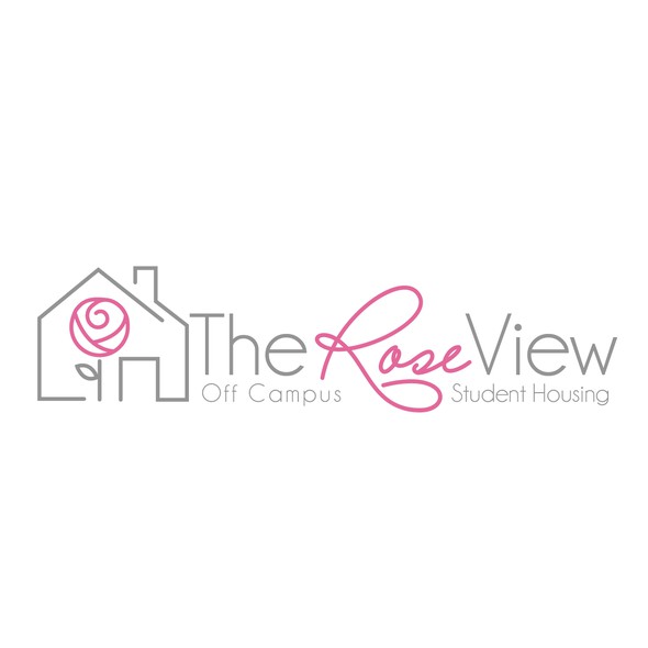 Gray and pink logo with the title 'Bold Student House logo'